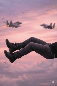 man fly ai video editing