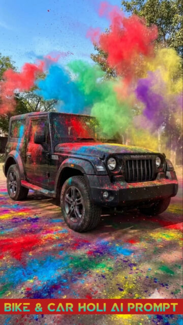 Bike & Car Holi Ai Photo Editing Prompt