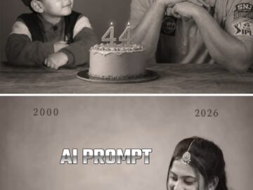 Childhood to Present AI Photo Editing Prompt