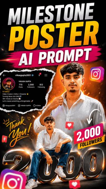 Instagram Milestone Poster Kaise Banaye