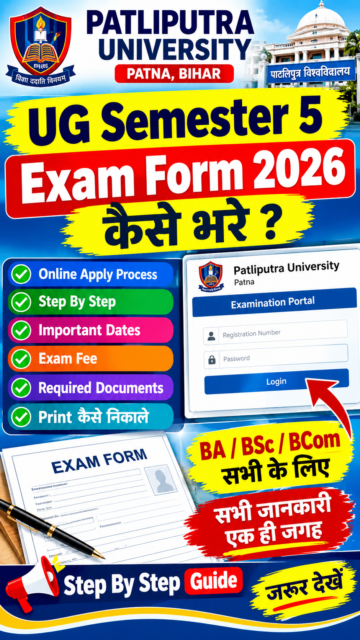 PPU UG Semester 5 Exam Form 2026
