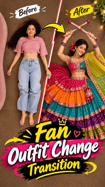 Fan Outfit Change Transition